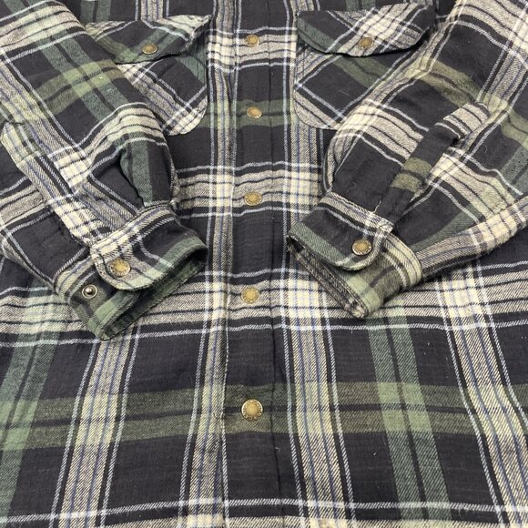 Canyon Guide Outfitters Flannel Shirt Jacket Men’s M Quilt Lined Chore Snap Up - Picture 10 of 11